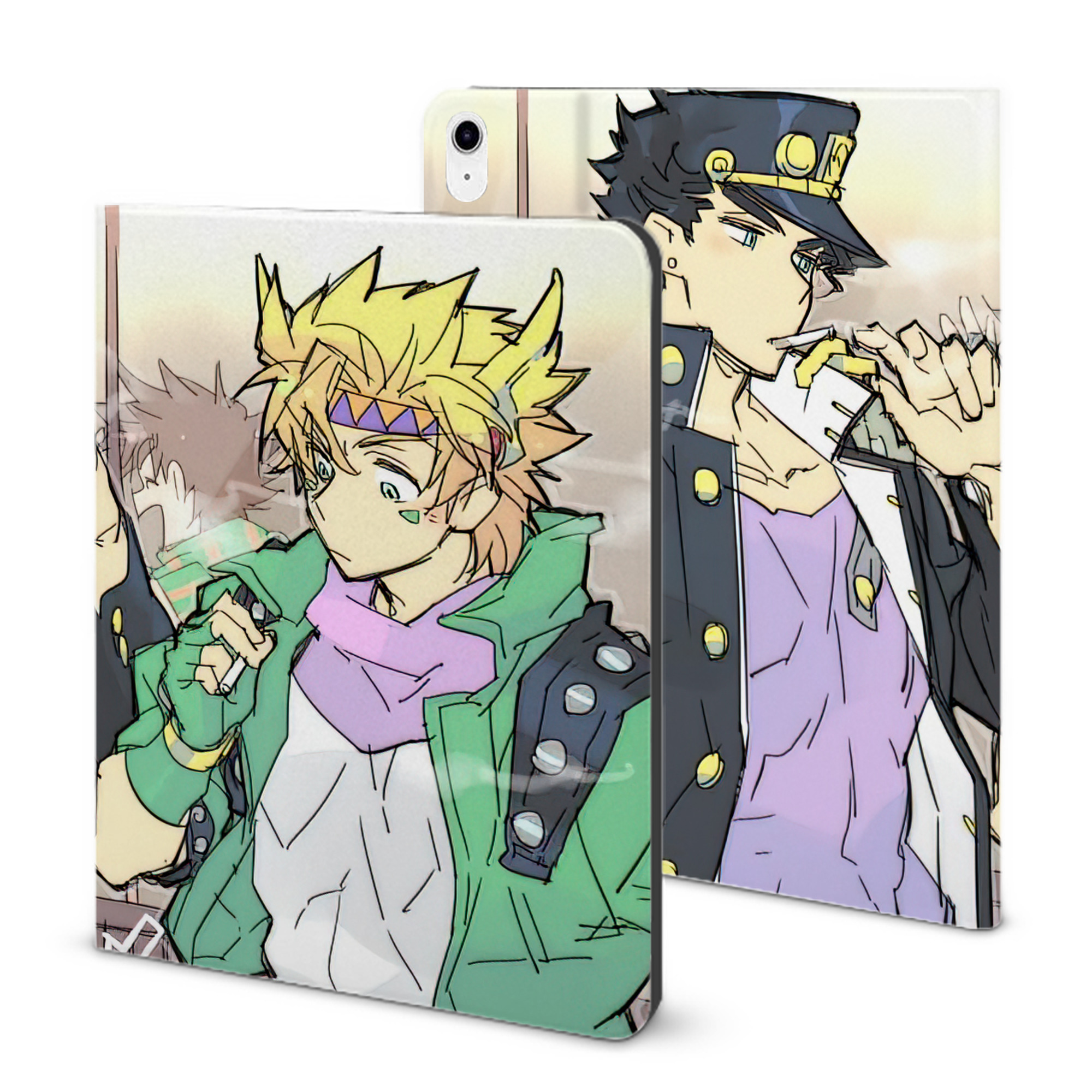 （画像用） ジョジョの奇妙な冒険 JoJo's Bizarre Adventure IPad ケース ブック型 PUレザー TPU 耐衝撃 軽量 薄型 ペン収納なし 全面保護 IPad 各モデル対応
